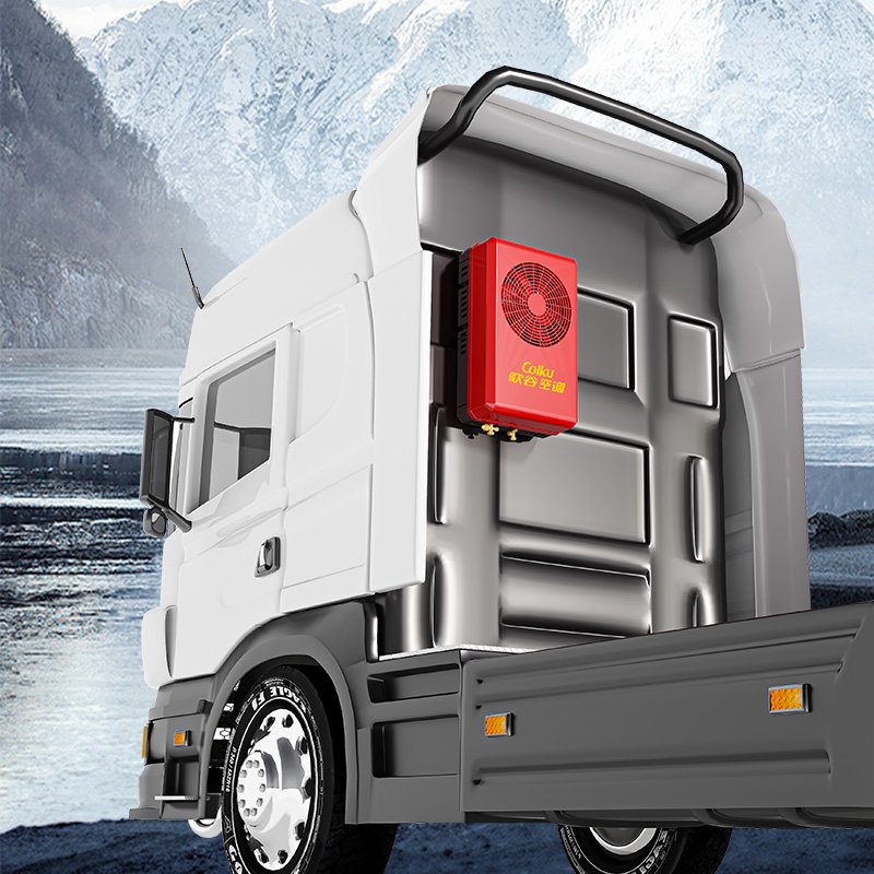 New Design DC 24V Air Conditioning Split Vertical Host Mounted Truck Air Conditioner For Car