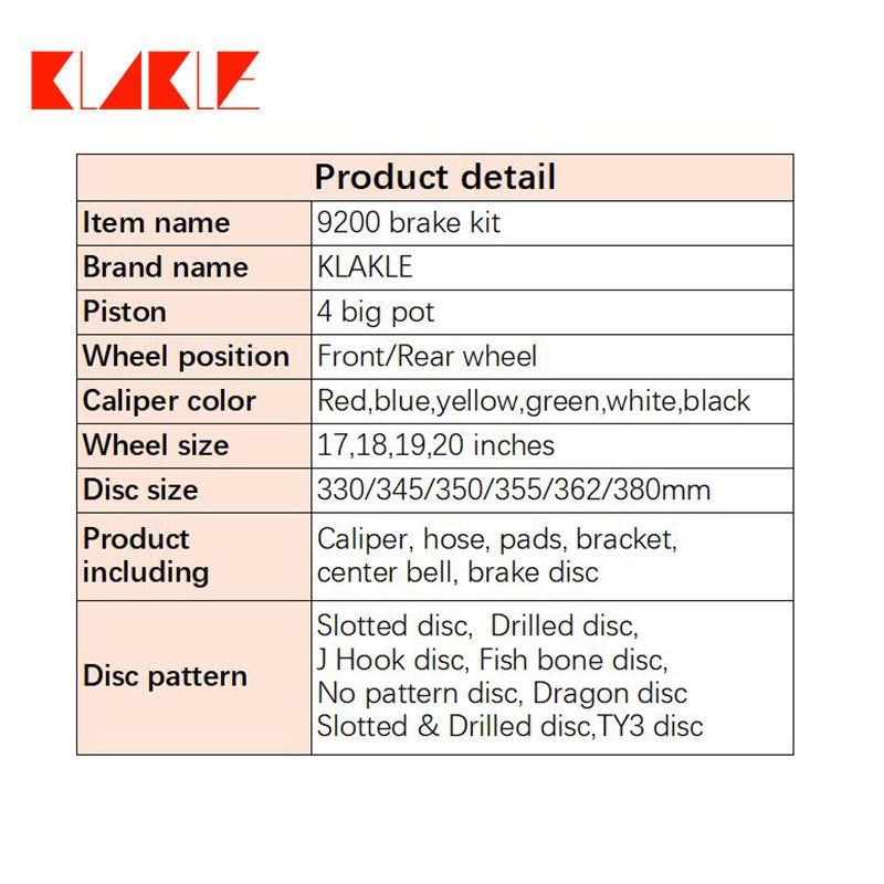 KLAKLE Modify Car Brake Kit 9200 4 Piston Brake Caliper Disk Brake 355*28MM for BMW X5 E70 2008 Year