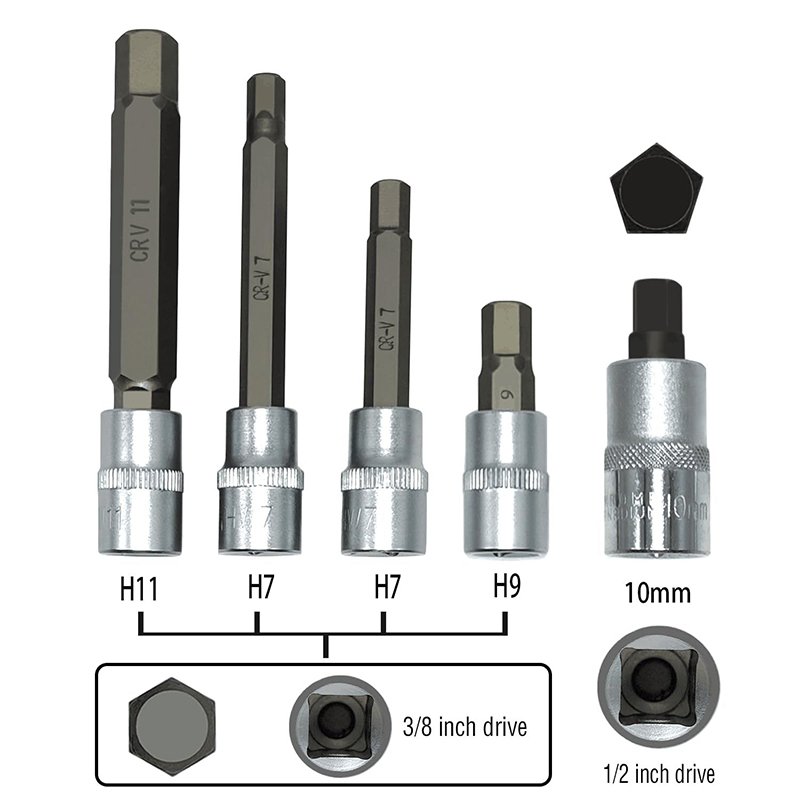 17PCS Universal Master Brake Caliper Socket Set Compatible with Most Cars, Brake Caliper Removal Tool Kit