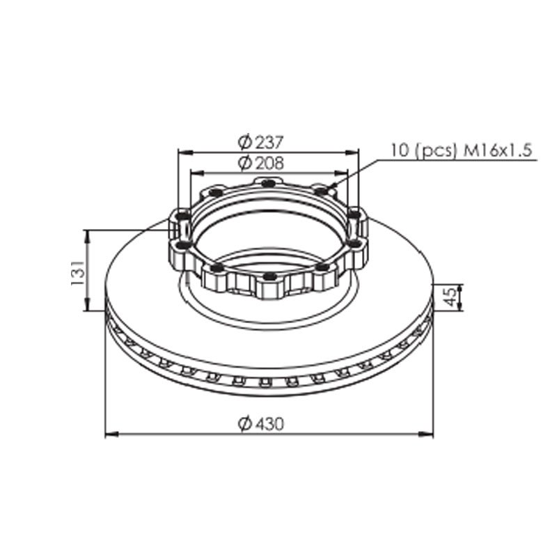 For SCANIA 114 Truck Brake Disc 1402272 with Quality Warranty for SCANIA Truck 4 Series 94 114 124 144 164 PGRT Series