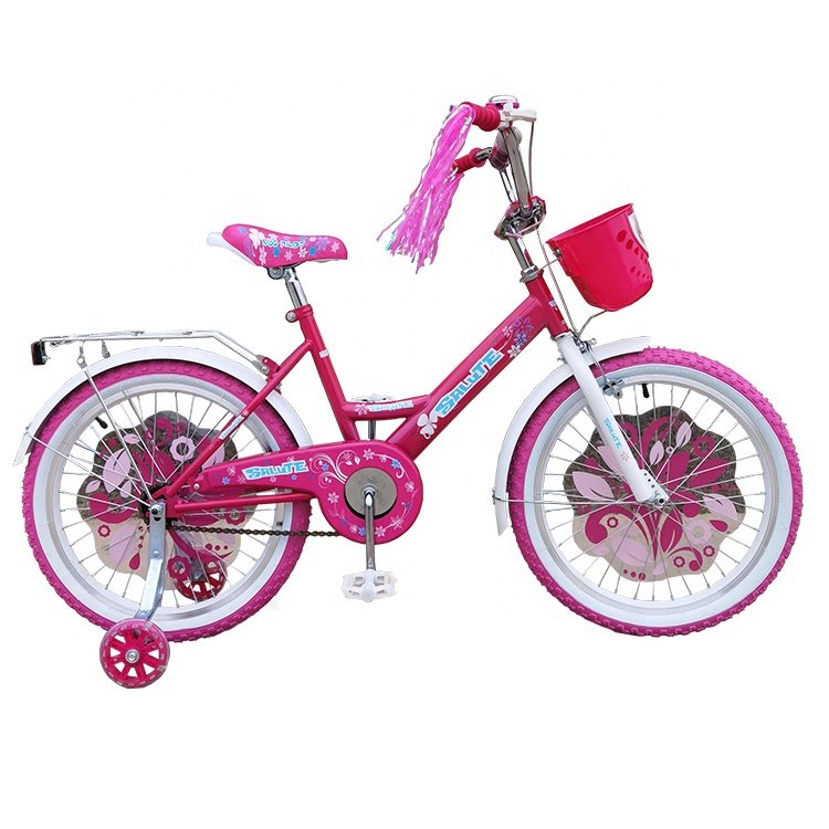 Beautiful Girls Nice pink 16 Inch Kids Bike Children Bicycle Jiangsu Factory Kids Bicycle with Front Basket and Colored rainbow
