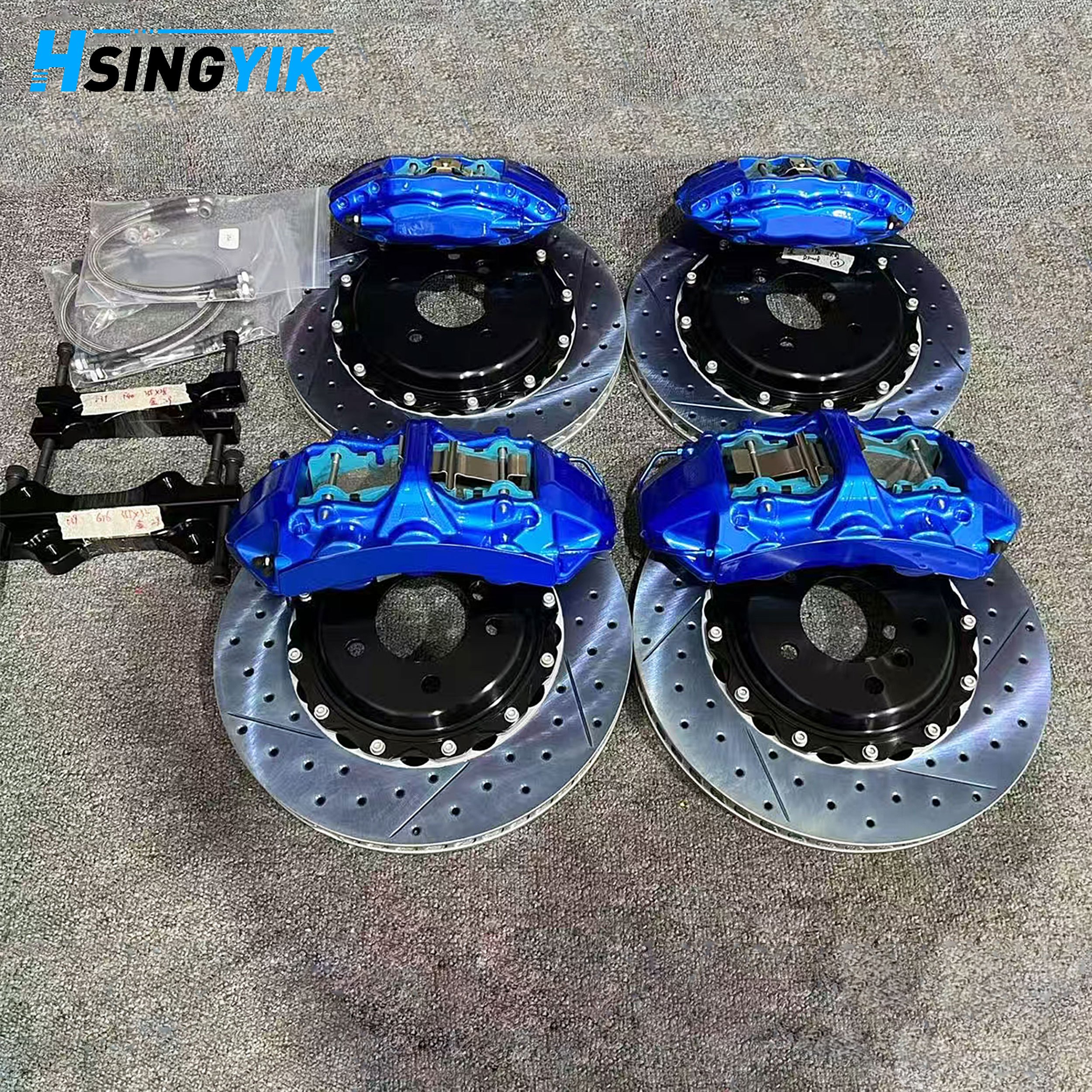 Racing Blue Brake Kit Six Piston 355mm Front Brake Upgrade Four Piston 355mm Rear Brake for BMW E39 530d