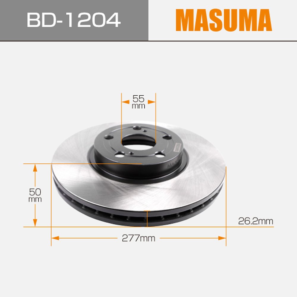 BD-1204 MASUMA Automatic Brake Disc 43512-05040 for TOYOTA AVENSIS WAGON