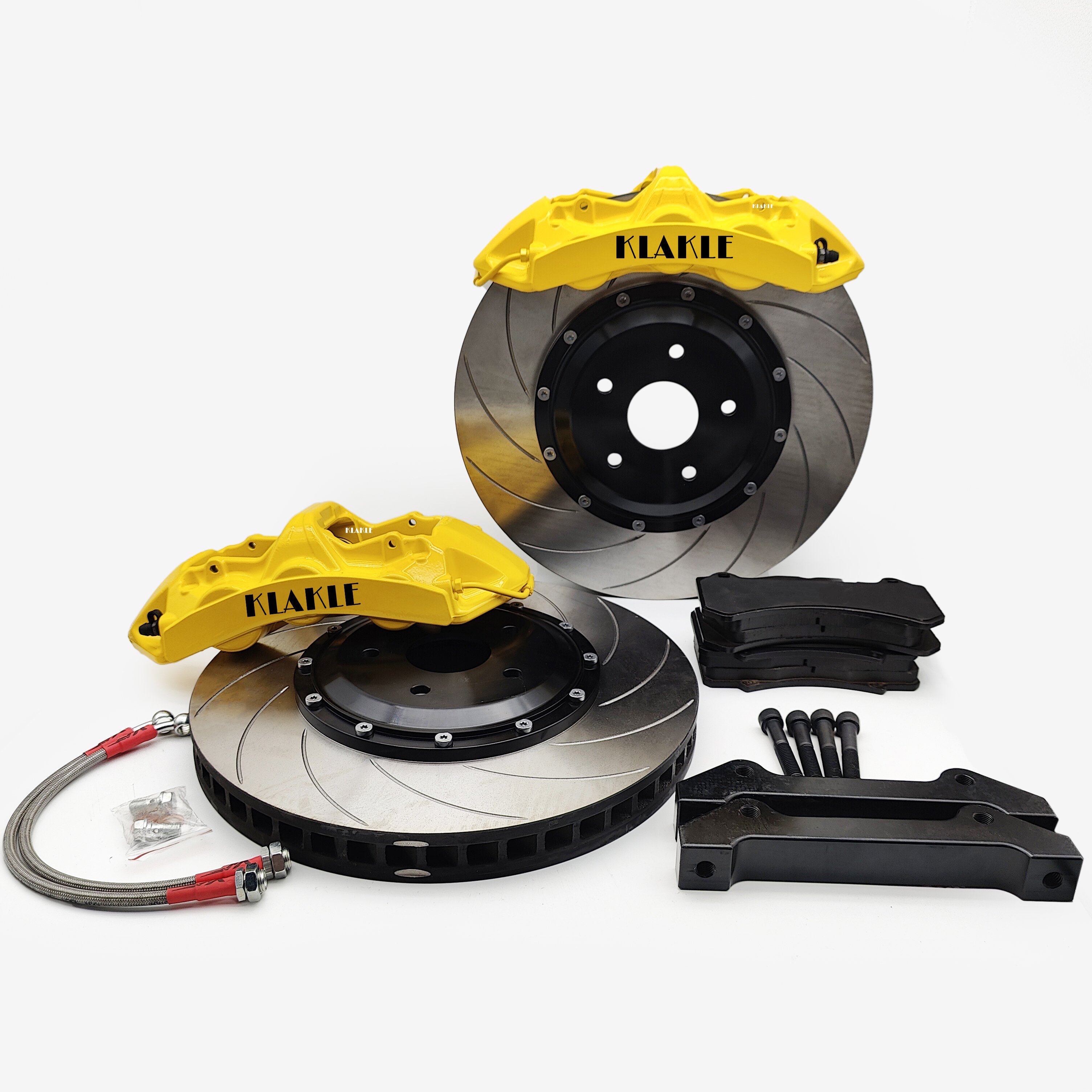 KLAKLE Auto Brake Caliper 6 Pot Big Aluminum Alloy Brake Calipers Kit for BMW E30 E36 E46 E92