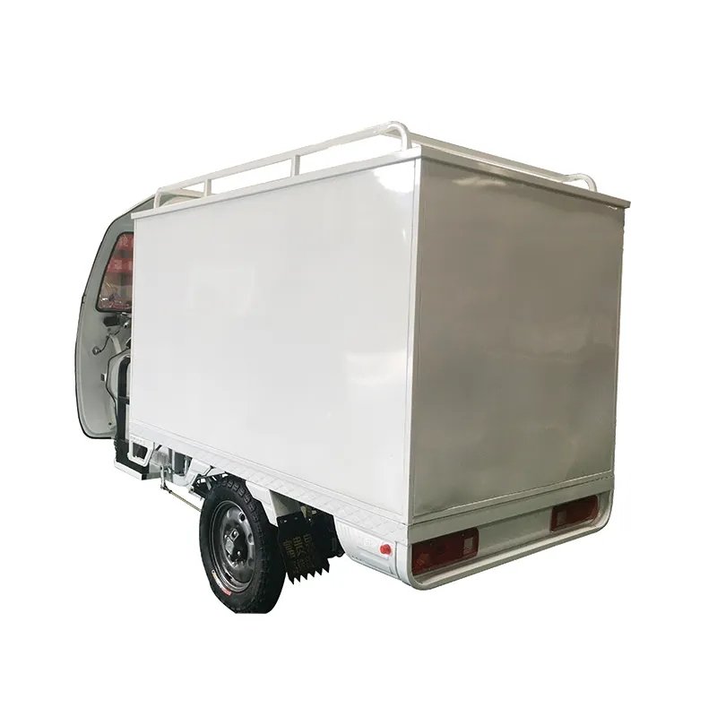 CHENLU Electric Express Delivery Tricycle with Cabin Open Body Type 3-Wheel Enclosed Van Motorcycle with Closed Cargo Box