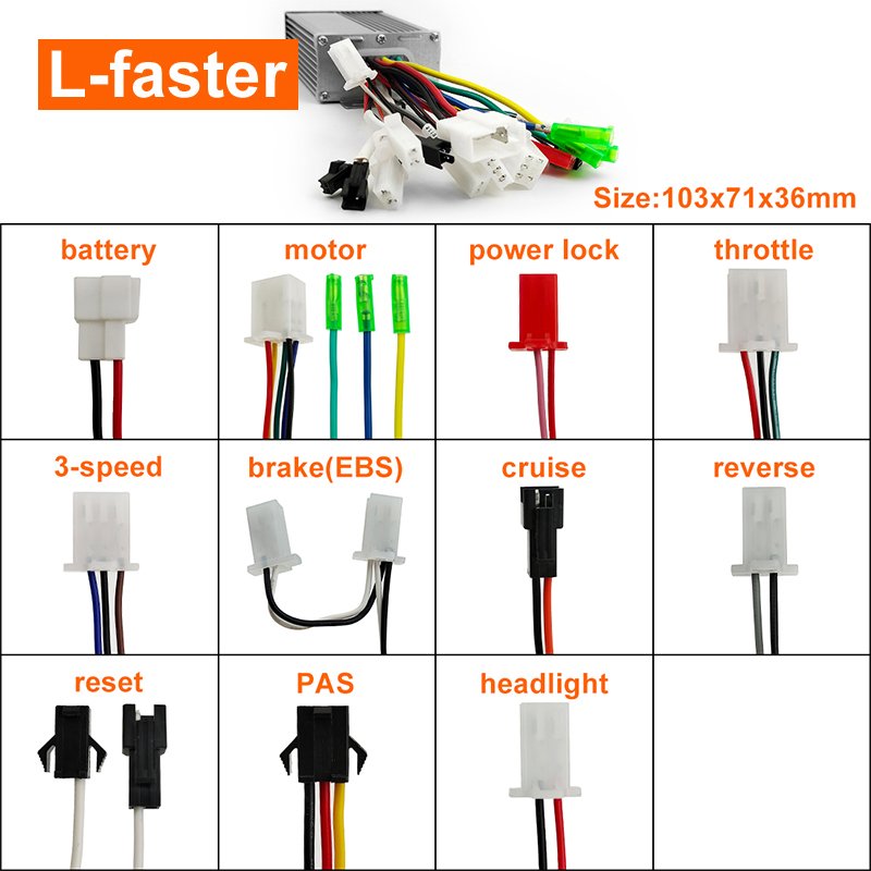 24V 36V 48V 350W Electric Wheelbarrow Gear Motor All Terrain Electric Scooter Kit Off 14.5 Inch Wheel