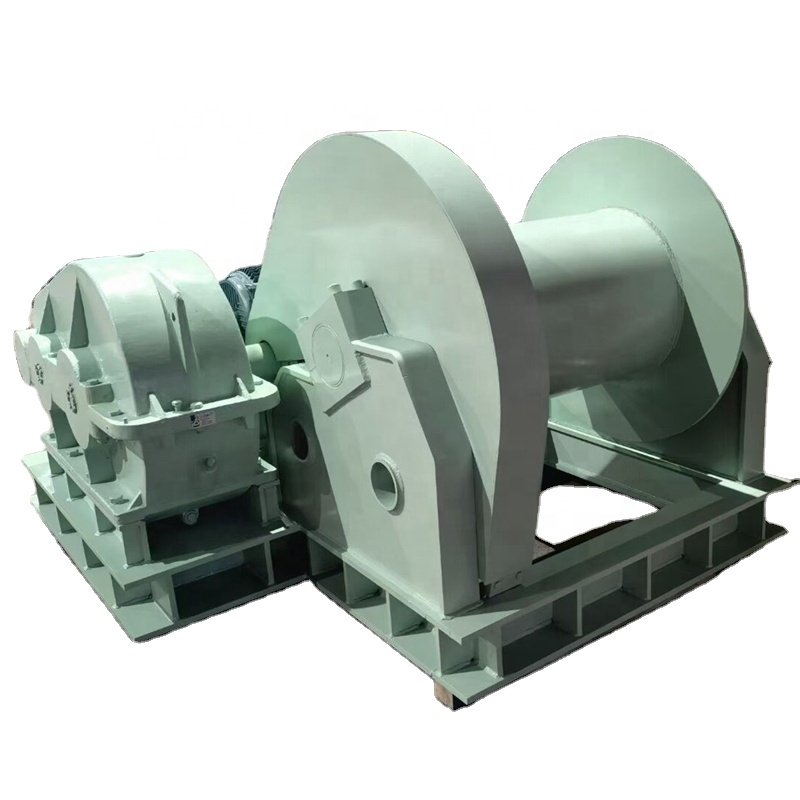 50tons Double Drum diesel Power Hydraulic Winch Trawl Winch for Sale