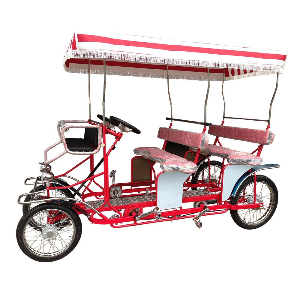 China Amusement Park Rides Cheap Pedal Go Kart Style Four Wheel Vehicle Family Fun Cycling Surrey Bike