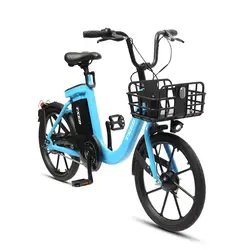 TXED 24"x1.5 Single Speed 36V/15.6Ah/250W Rear Moto Drum Brake Non-inflatable Tires Sharing Electric Bike