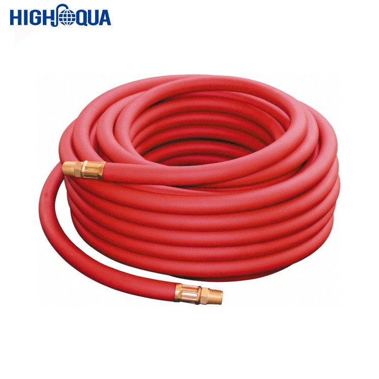 Multipurpose Industrial Red High Pressure 300psi Textile Braid Reinforcement Rubber Air Hose with Smooth Surface