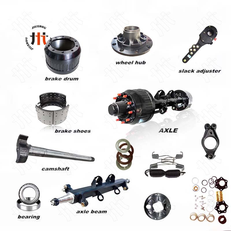 Factory Price German Bogie Suspension with German Axle German Type Trailer Axle for Semi Trailer Parts