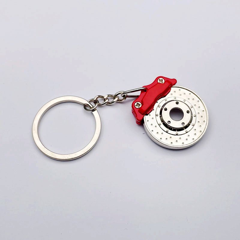 Creative Metal Keychain Turbo Gear Hub Brake Disc Shock Absorber Caliper Car Keychain Pendant Wholesale