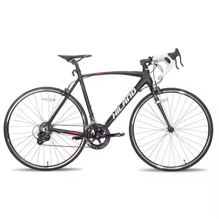 JOYKIE HILAND Bicycle Black/white Road Bike Aluminum Alloy Frame Bike 700c Race Road Bike with 14 Speed for Men