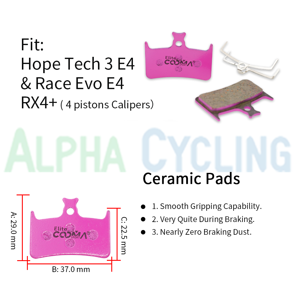 Ceramic Disc Brake Pads for Hope Tech 3 E4 Race Evo E4 RX4+ Caliper