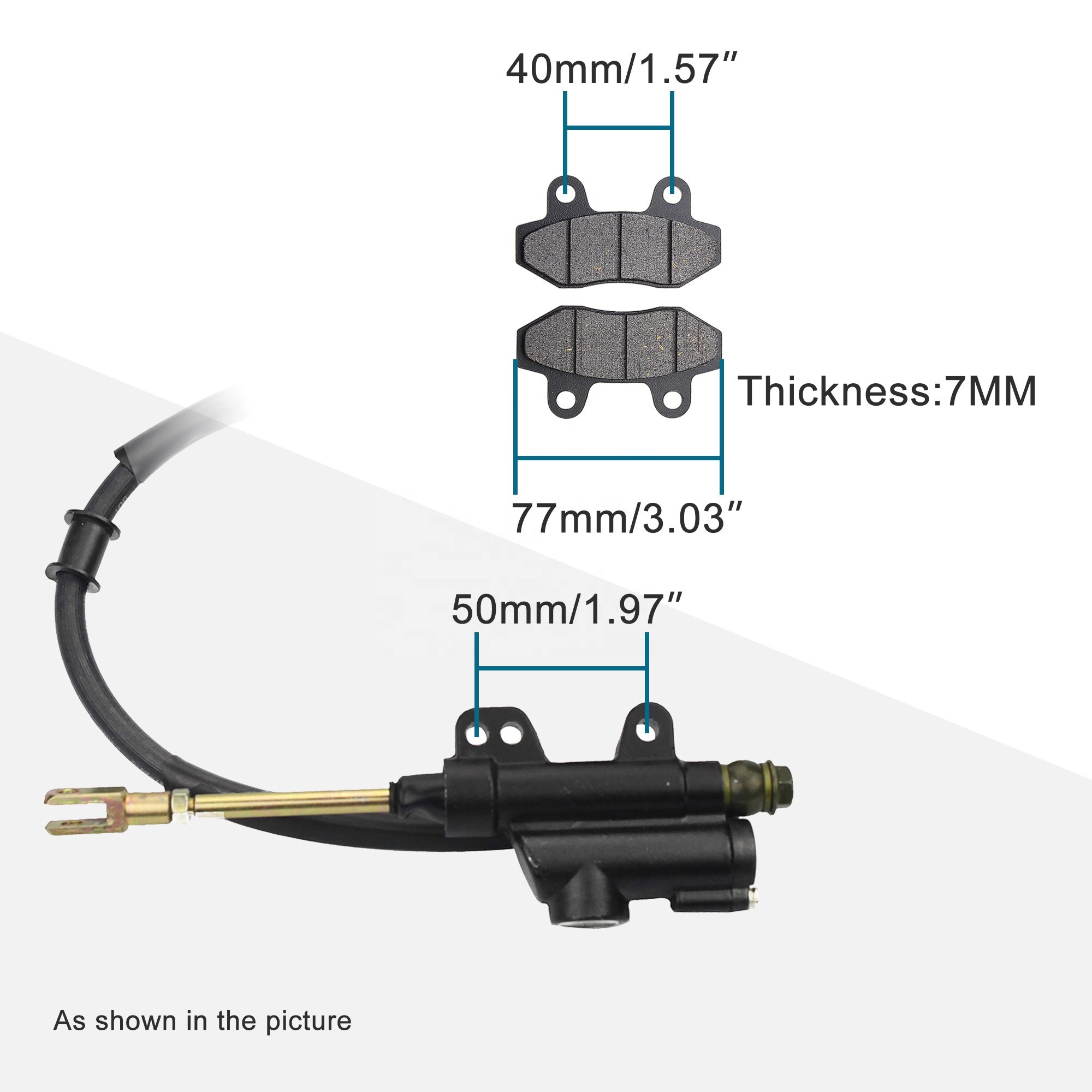 GOOFIT Rear Foot Disc Brake Master Cylinder Assembly With Brake Pads Replacement for 50cc 70cc 90cc 110cc 125cc ATV Dirt Bike