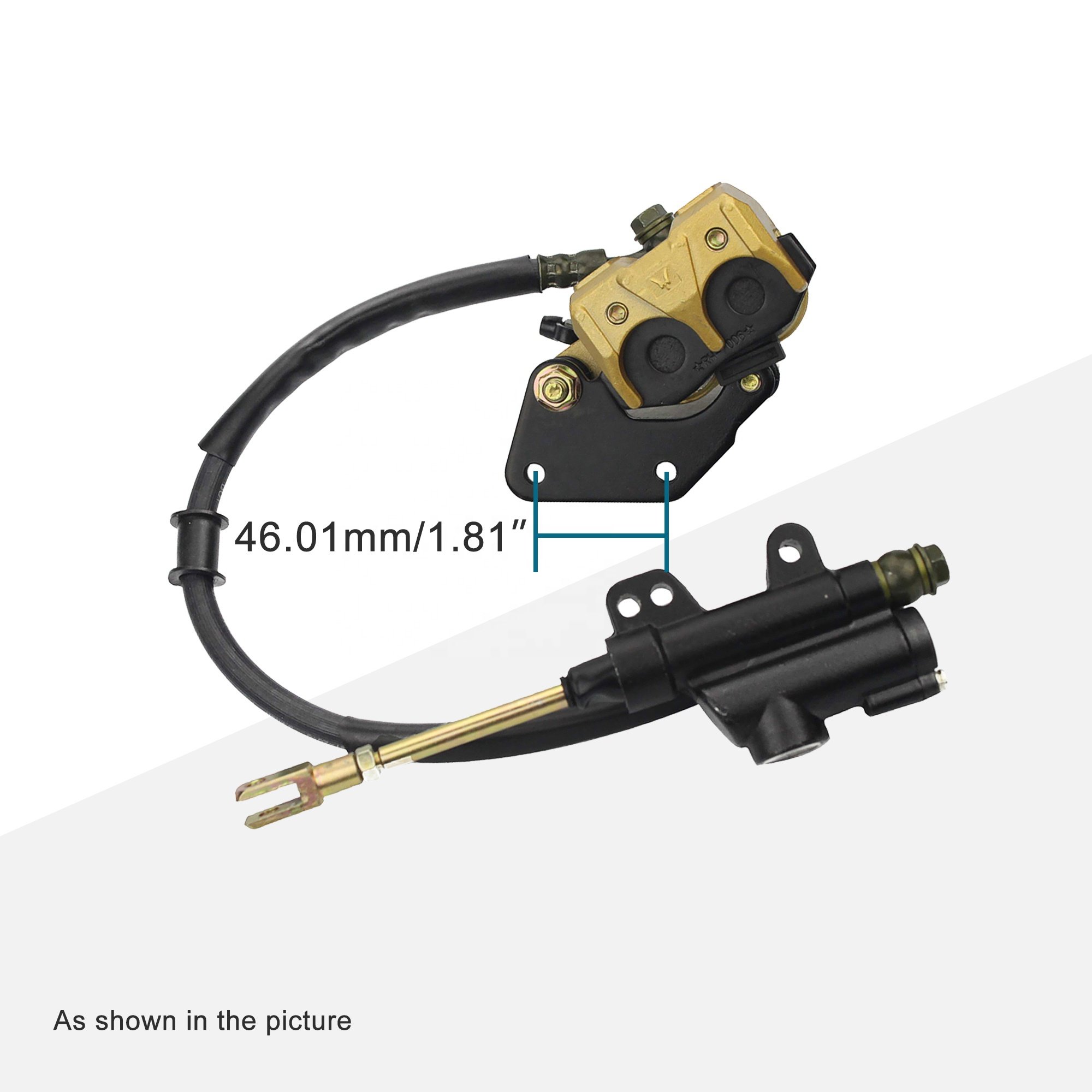 GOOFIT Rear Foot Disc Brake Master Cylinder Assembly With Brake Pads Replacement for 50cc 70cc 90cc 110cc 125cc ATV Dirt Bike
