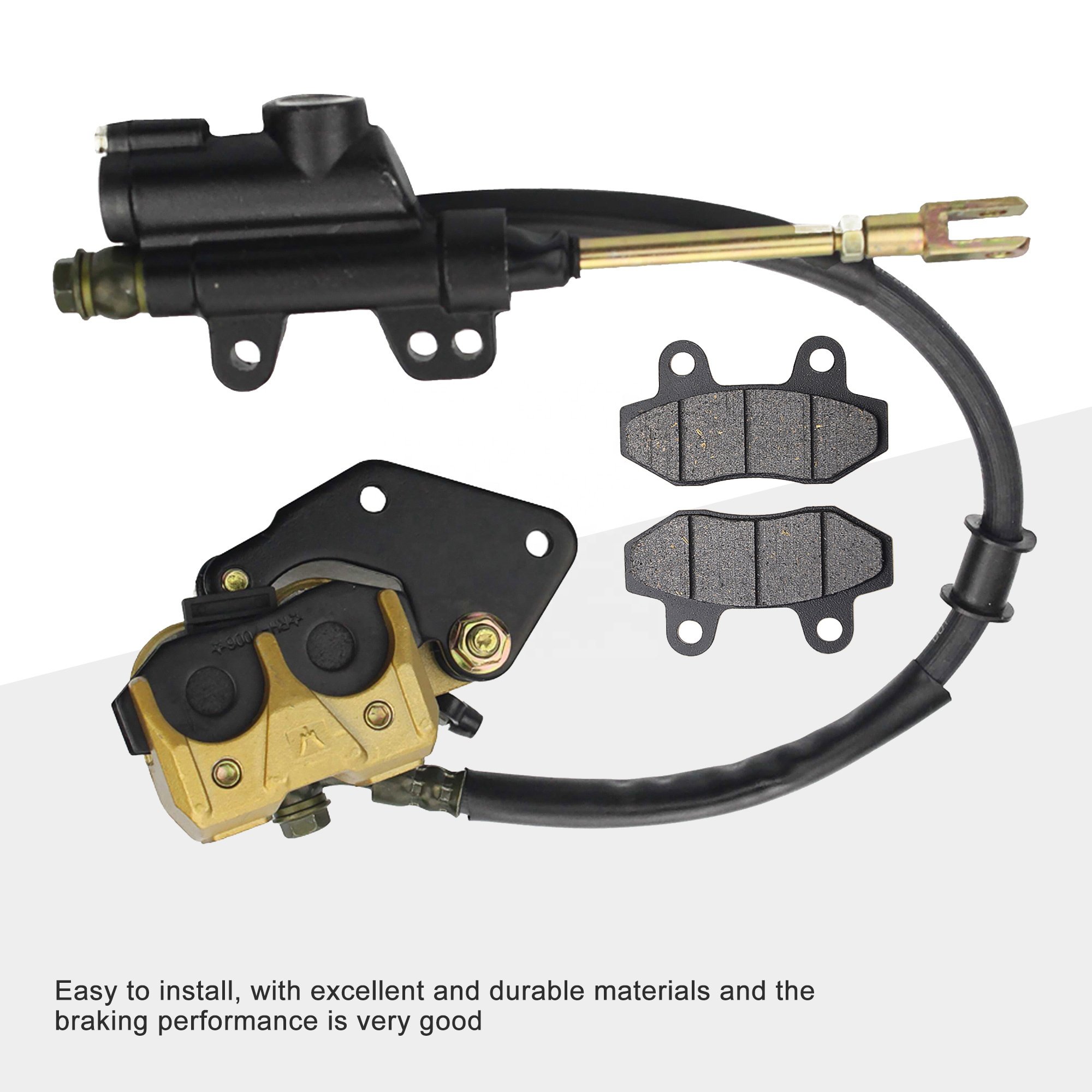 GOOFIT Rear Foot Disc Brake Master Cylinder Assembly With Brake Pads Replacement for 50cc 70cc 90cc 110cc 125cc ATV Dirt Bike