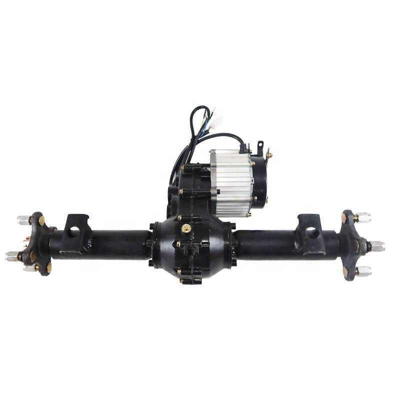 70cm 800W Low Speed Brushless Motor Brake Rear Axle Four-hole Hub Split Type Trolley Beach Vehicle Grey Bucket Truck Parts