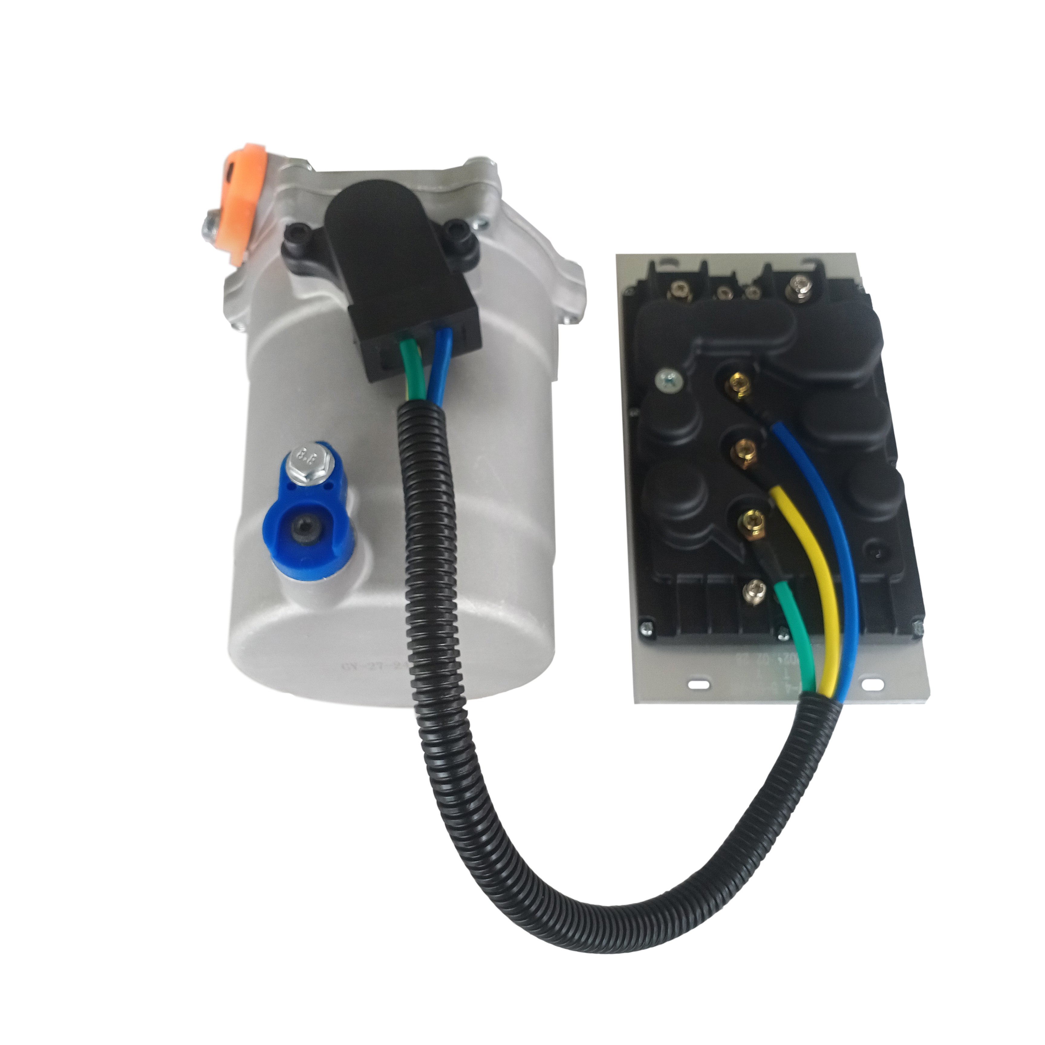 12V/24V Electric Auto AC Compressor Set Portable Scroll Type Motor Gas Powered New Condition Air Cooled Auto AC Air System
