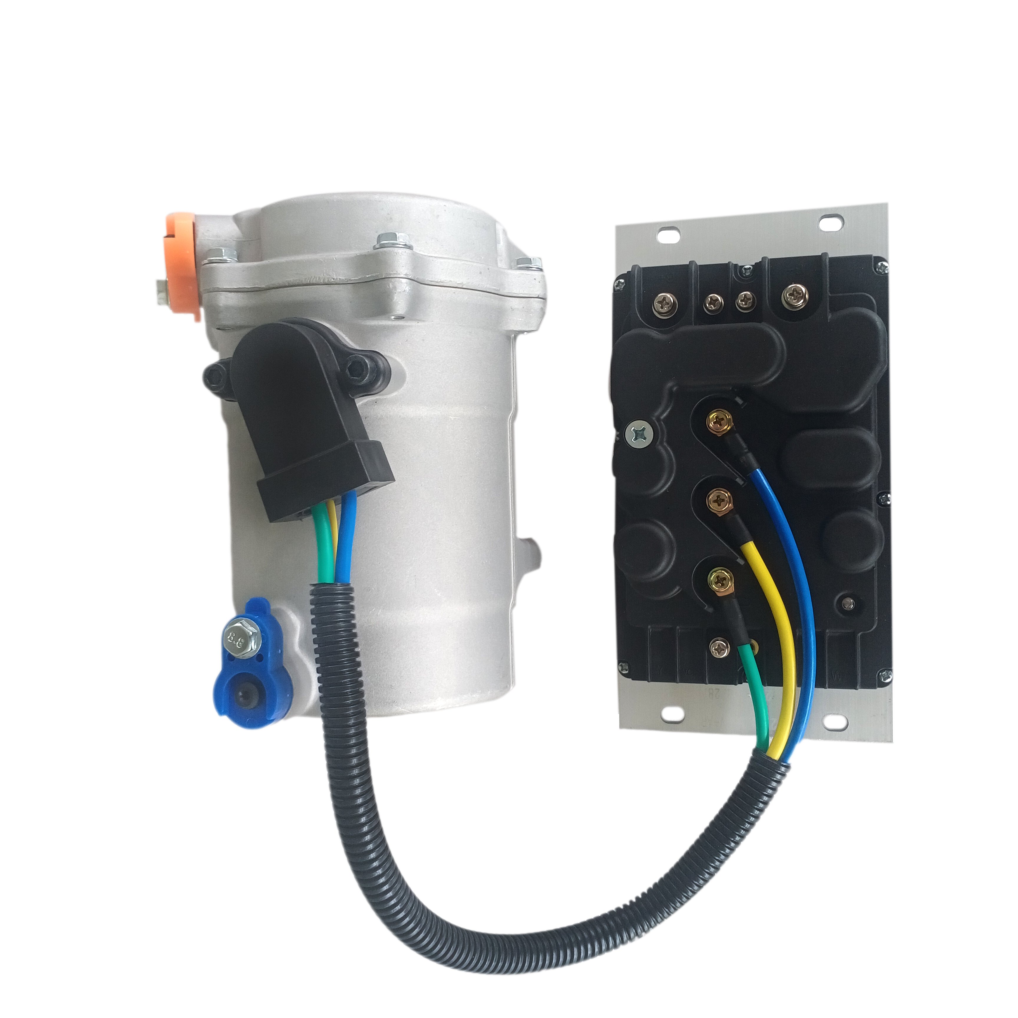 12V/24V Electric Auto AC Compressor Set Portable Scroll Type Motor Gas Powered New Condition Air Cooled Auto AC Air System