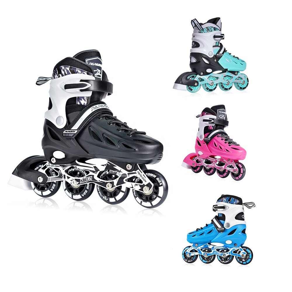 Hot Sale Fashion Adjustable Light up 82A PU Wheels Detachable Rubber TPR Brake Patines Inline Skate Shoes