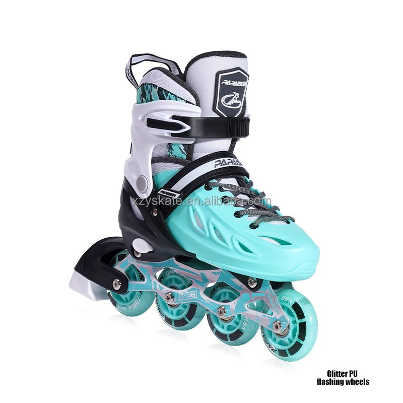 Hot Sale Fashion Adjustable Light up 82A PU Wheels Detachable Rubber TPR Brake Patines Inline Skate Shoes