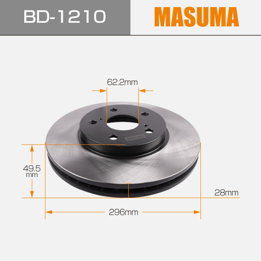 BD-1210 MASUMA Auto Parts Accessories Brake Discs 43512-28180 43512-33100 43512-48060 for LEXUS ES300