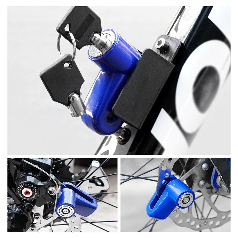 New Type Motorcycle Disc Brake Anti-theft Lock With Key Bicycle Lock Disc Type Riding E-bike Safety Alarm Cycling Accessories