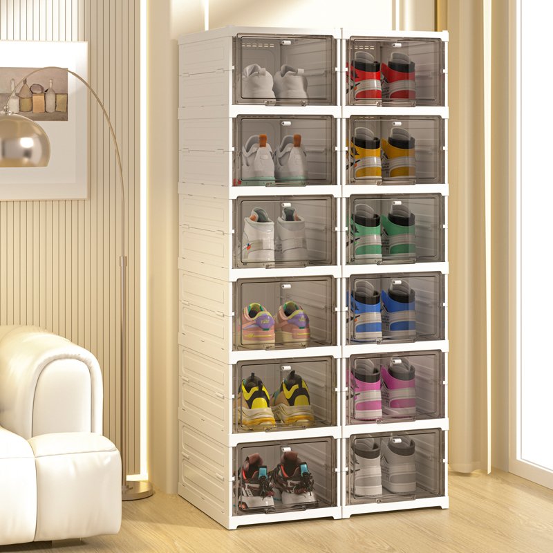 Modern Clear Acrylic Shoe Storage Box Customizable Stackable Transparent Shoe Box Organizer for Big Shoes