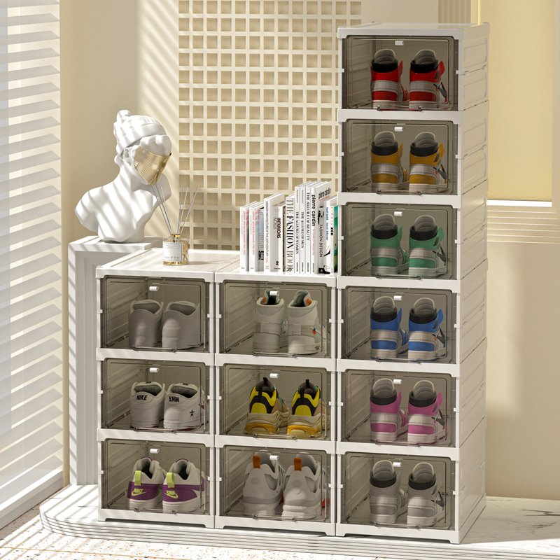 Modern Clear Acrylic Shoe Storage Box Customizable Stackable Transparent Shoe Box Organizer for Big Shoes