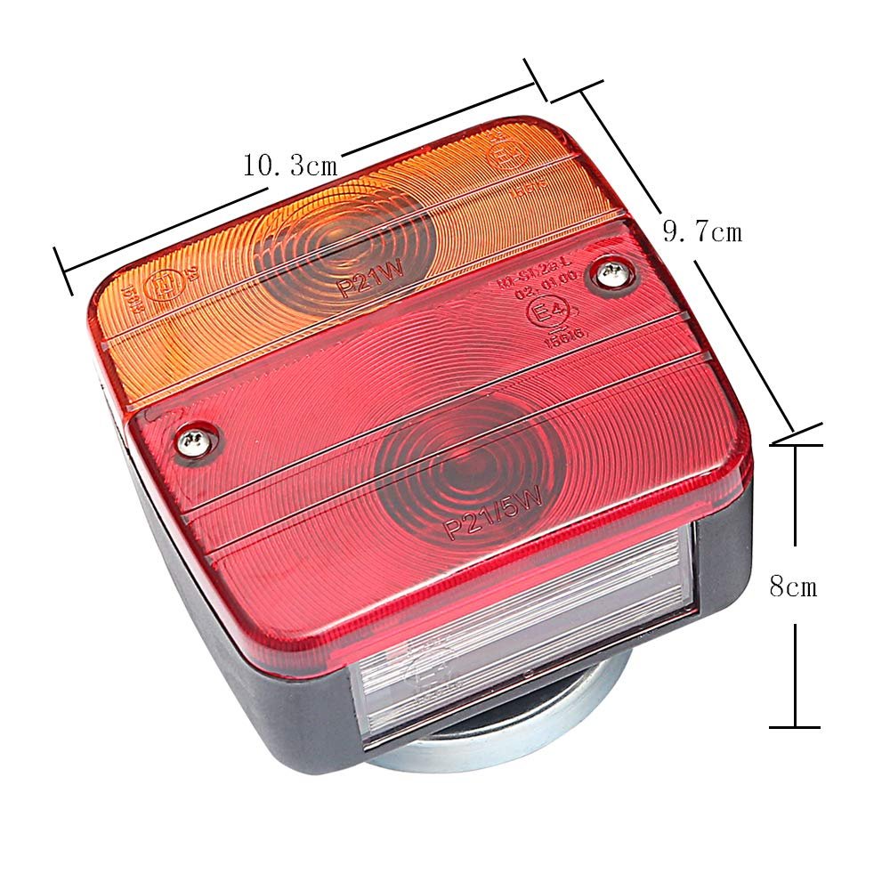 Emark Magnetic Trailer Tail Lights Kit 12V Truck Brake Stop Indicator License Plate Lights with 7 Pins Connector and 7.5m Cable