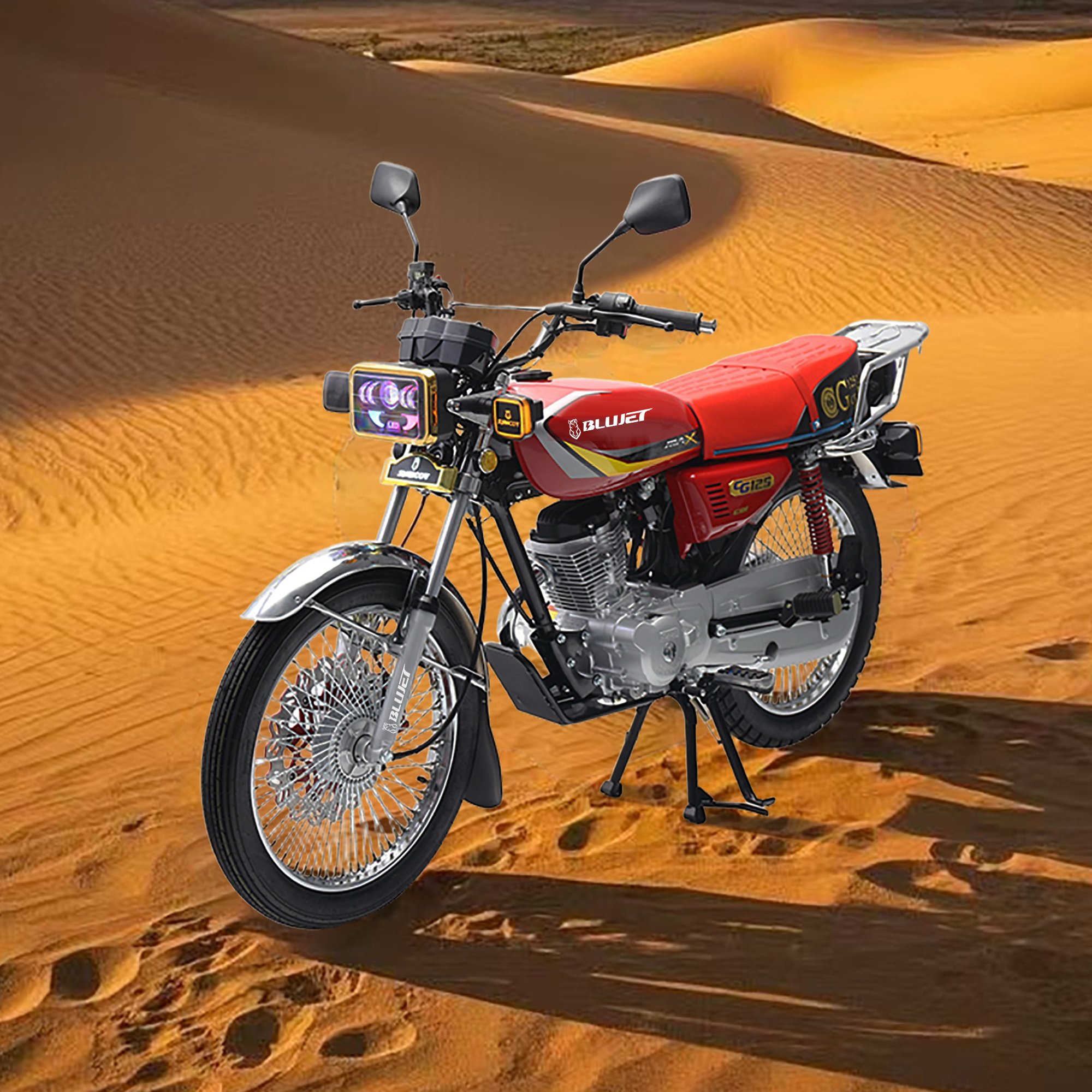 Iraq Market Hot Sell Motorcycle CG150 with Aluminum Rim Disc Brake LED Lights CKD Package Sonlin Nami Namipro Saviny