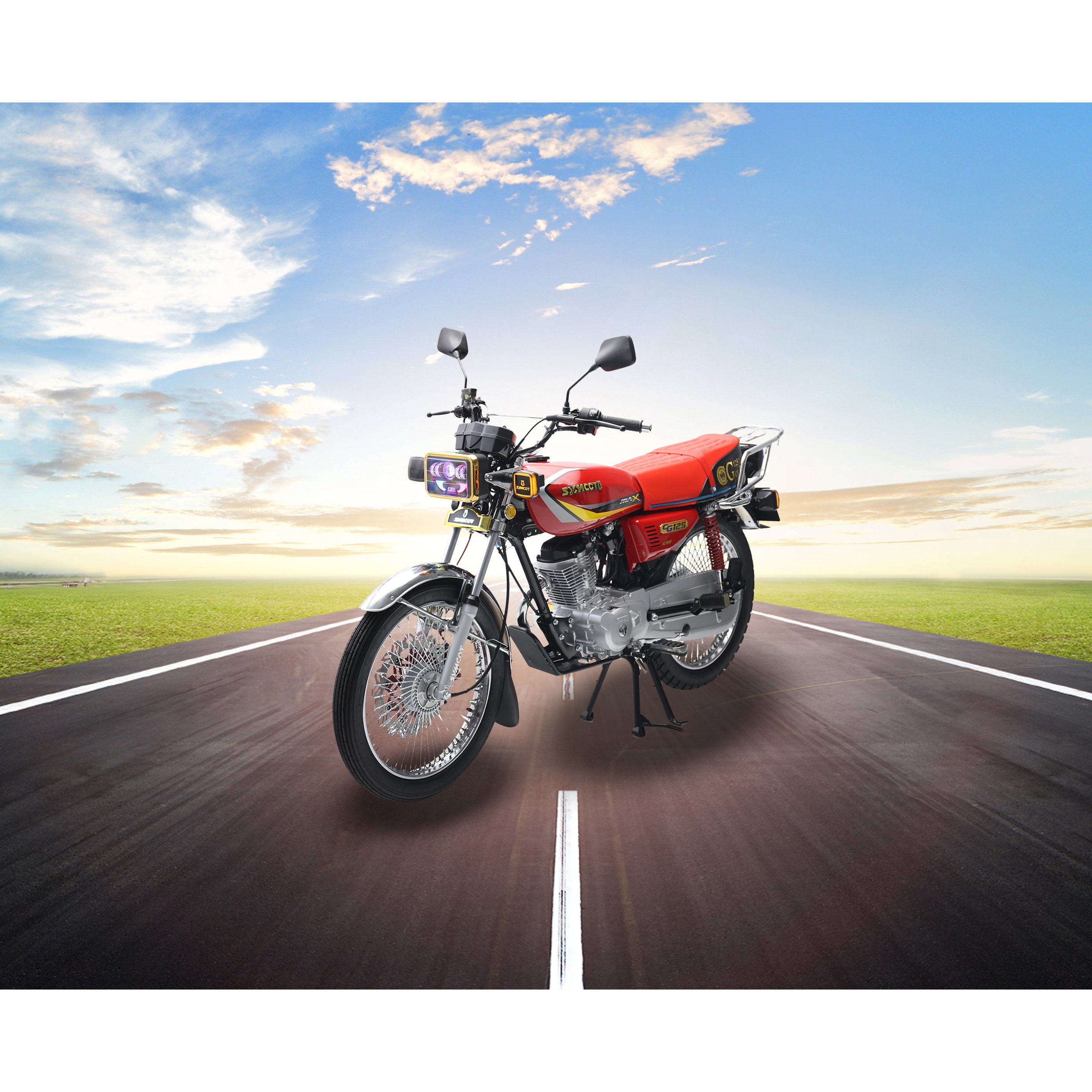 Iraq Market Hot Sell Motorcycle CG150 with Aluminum Rim Disc Brake LED Lights CKD Package Sonlin Nami Namipro Saviny