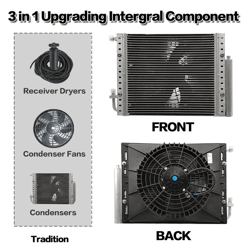 Auto AC Air Conditioner System Air Complete Conditioning BEU-404 Under-Dash Evaporator Unit 24V For Vintage Modified Cars