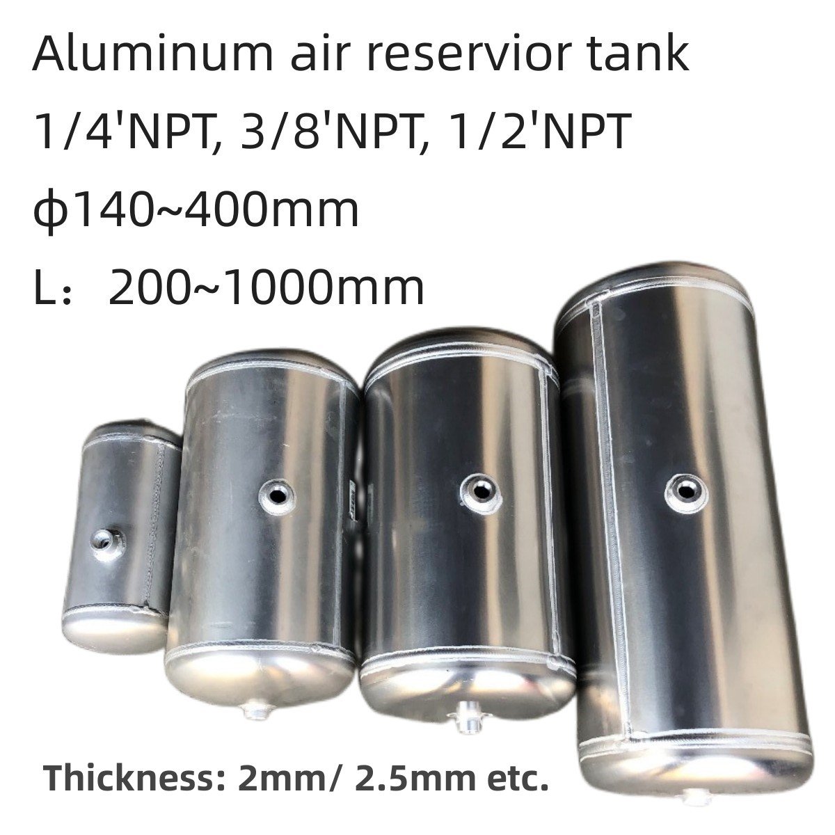 Light Truck Spare Parts Freight Liner tank 4 Gallon Aluminum air tank Customized tank
