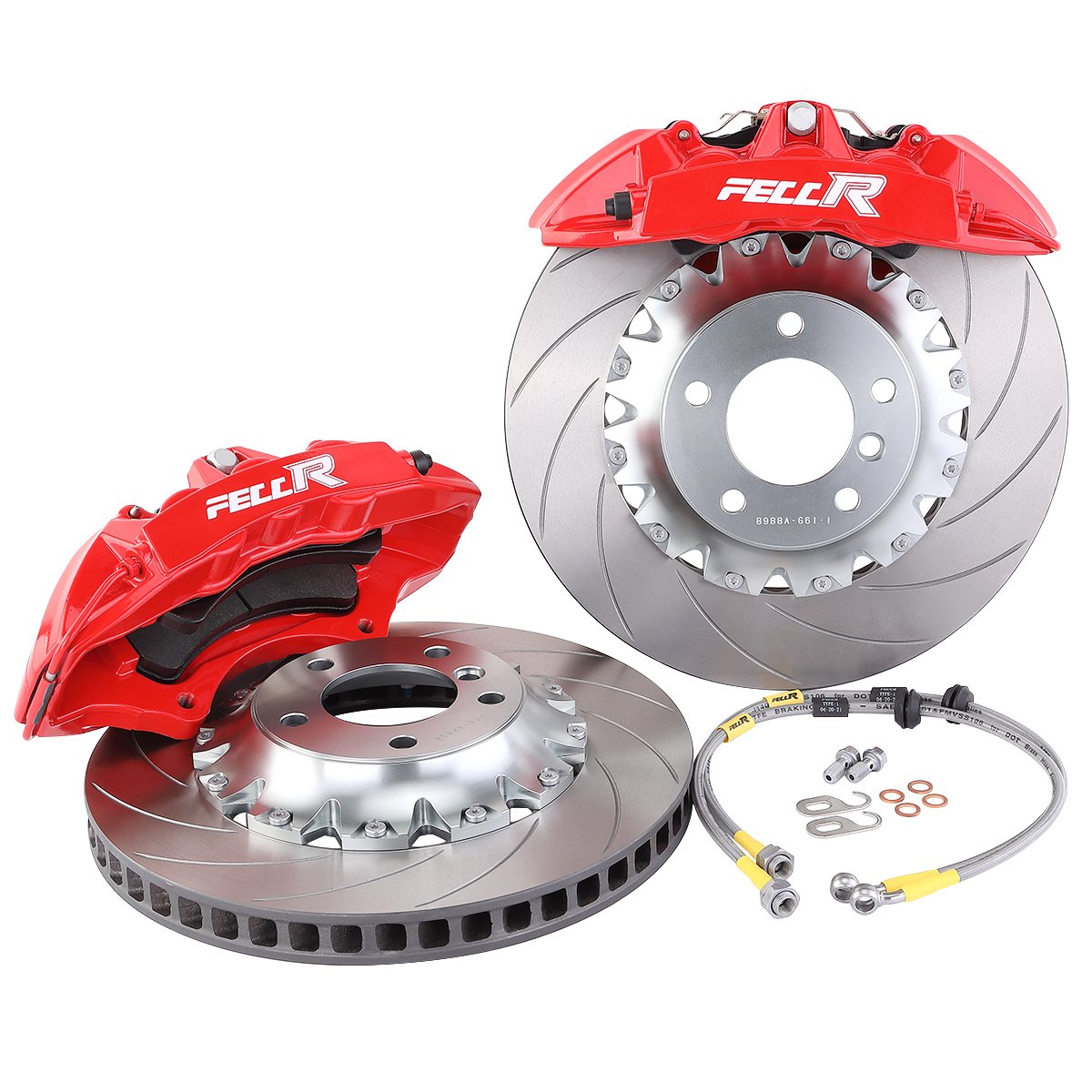 Front Caliper Kit 6 Piston Caliper Brake with 380*32MM Disc Rotor for Infiniti Q50/Q60/Q70 19 Inch Wheel