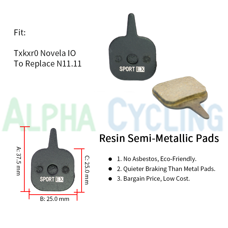 Bicycle Brake Pads for Bicycle Disc Brake Pads for Novela IO Caliper, Sport EX, Resin