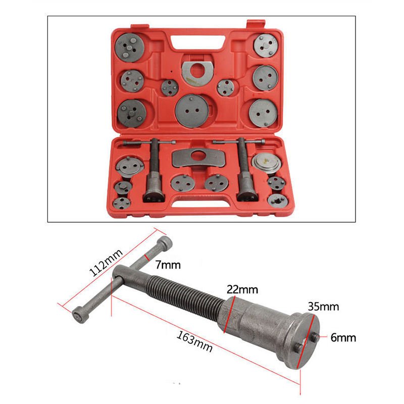 Hot Selling 22pcs Heavy Duty Disc Brake Caliper Wind Back Tool Kit Brake Service Tool for Car With Storage Case