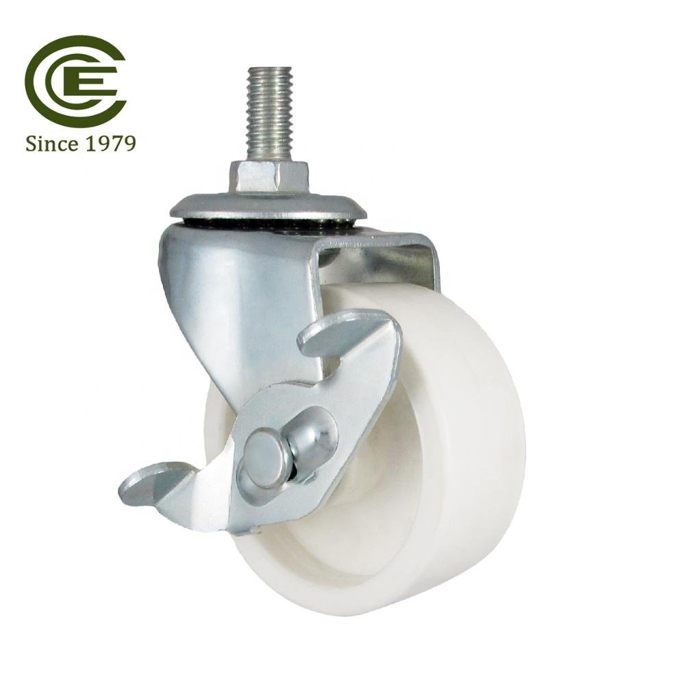 CCE Caster M8 X 15mm PP Trolley Cart Wheel for Swivel Shoe Rack Bracket