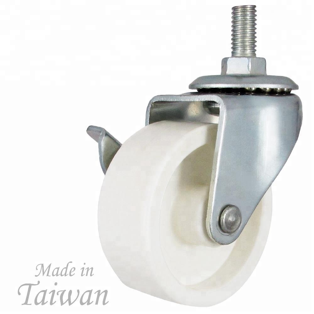 CCE Caster M8 X 15mm PP Trolley Cart Wheel for Swivel Shoe Rack Bracket