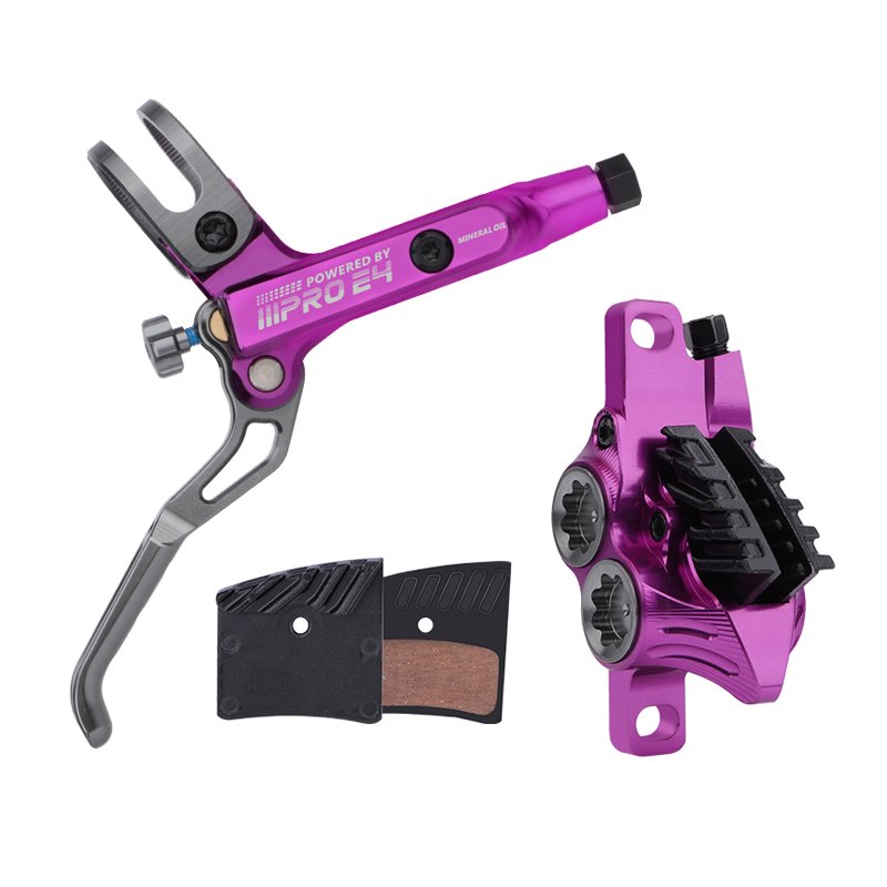 E4 MTB 4 Piston Hydraulic Disc Brake With Cooling Full Meatal Pads CNC Tech Mineral Oil Brake for AM Enduro