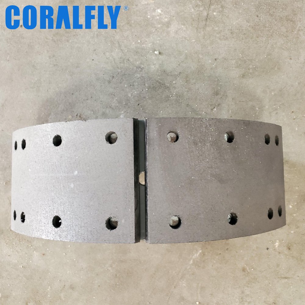 Coralfly Cheap Wholesale Price Drum Shoe 4524B Truck Brake Lining for MERITOR 807117 VW 2KR698431 FRAS-LE 4524-B