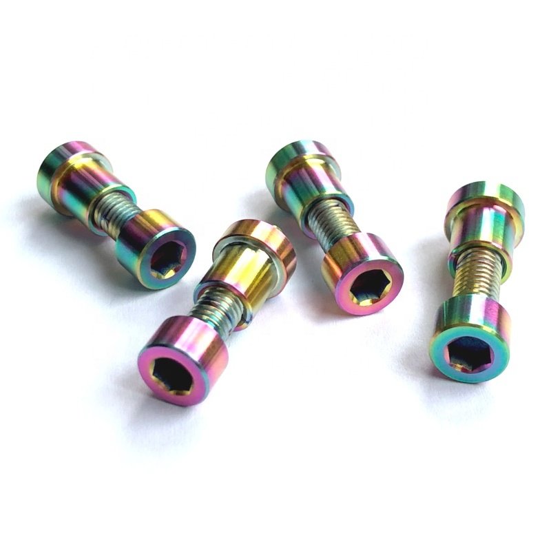 TC4 M5x20/23mm 8mm Allen Hex Head Titanium Ti Stem Bolts Screw Nut Fastener for 3T Carbon Fiber Bicycle Bike Brake Caliper Body