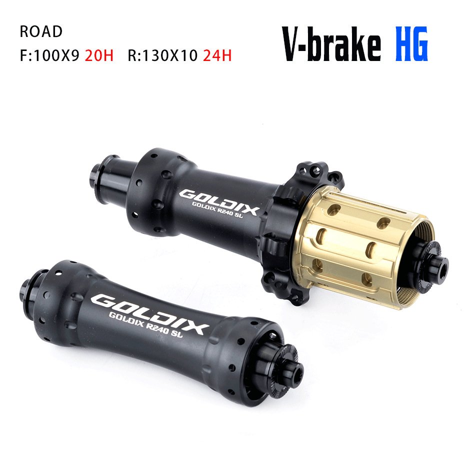 GOLDIX R240SL Road Bike Rim Brake Hub Dual Spring Ratchet 52T Bike ultra Light V-brake 24H Wheels Bicycle Accessories