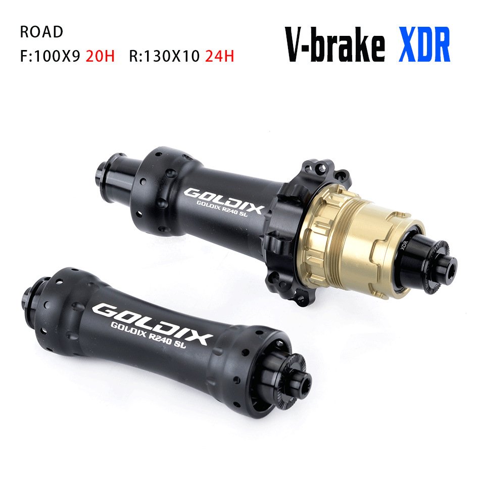 GOLDIX R240SL Road Bike Rim Brake Hub Dual Spring Ratchet 52T Bike ultra Light V-brake 24H Wheels Bicycle Accessories