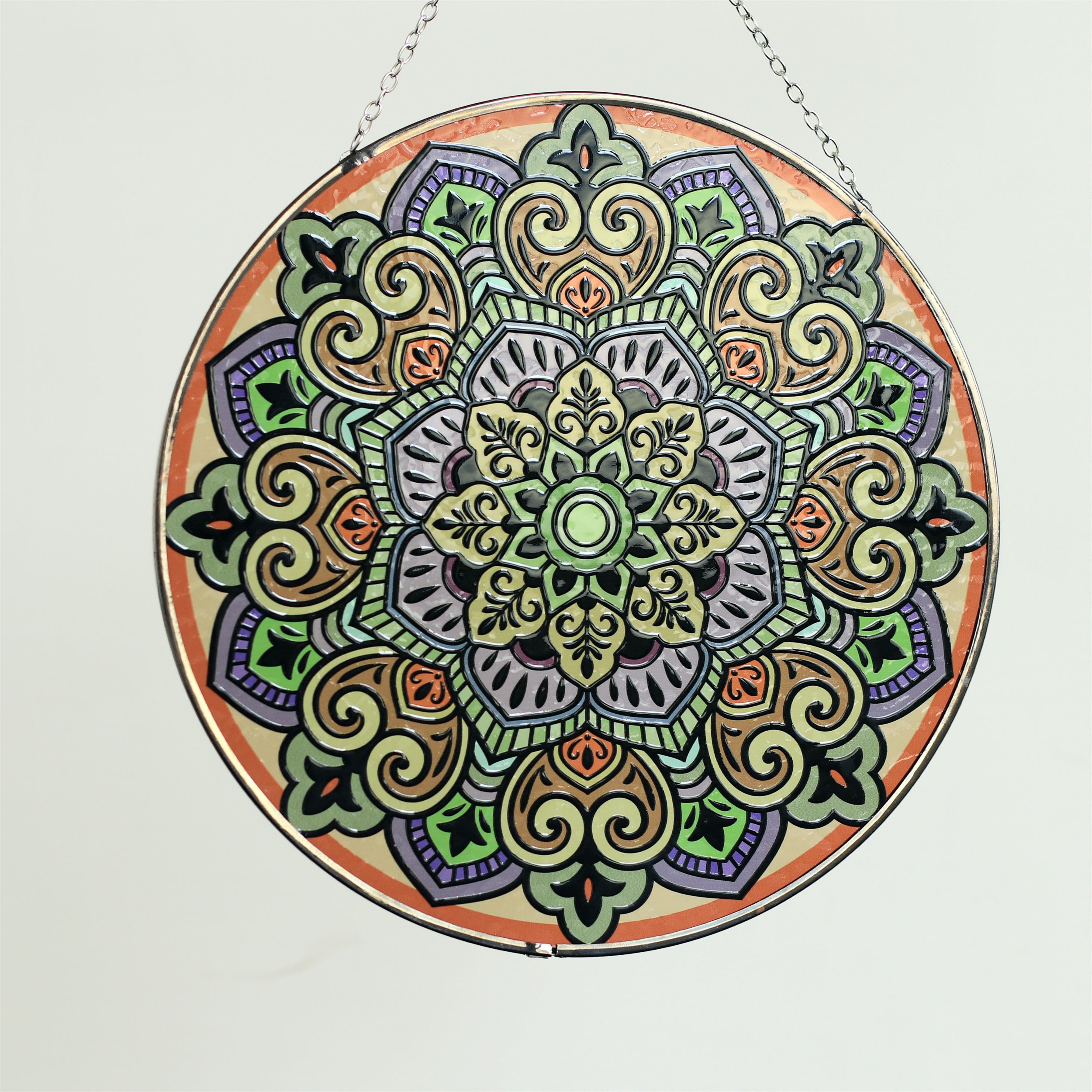 Artistic Mandala Sun Catcher - Exquisite Glass Hanging Decoration for Windows