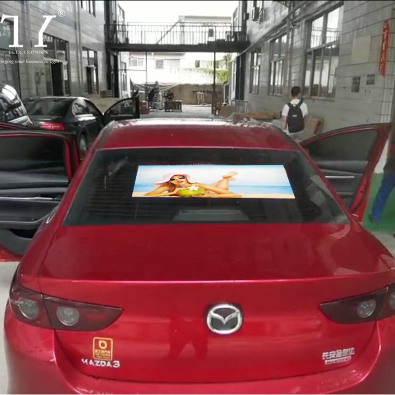 Full Color Led Car Rear Window Transparent Led Screen Display for Cars