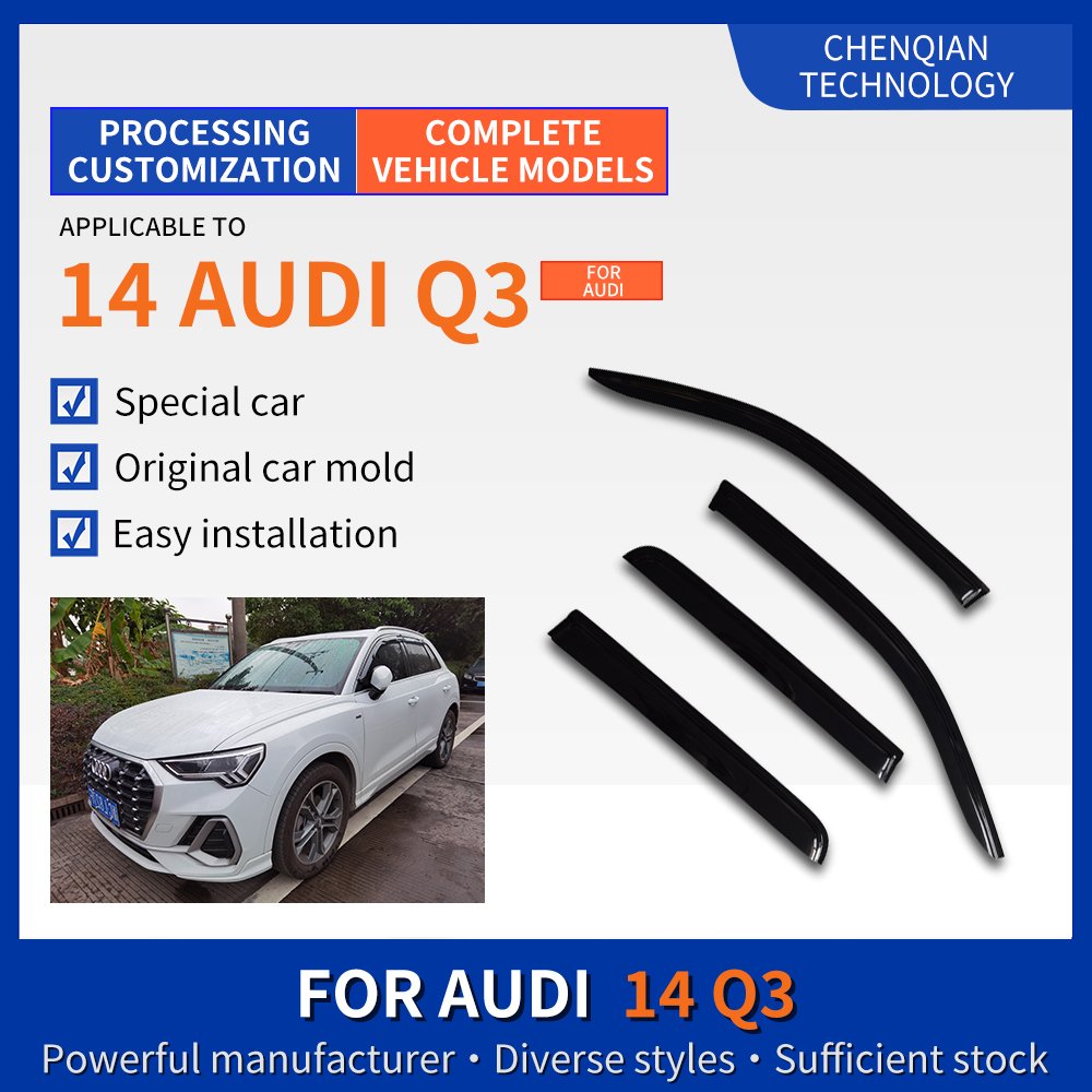 4-Pcs Windows Sun Visor Customizable ABS/PS/PC Car Rain Guard Car Window Shield for Audi 19 Q3