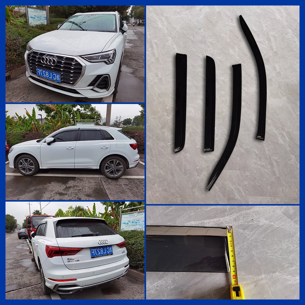 4-Pcs Windows Sun Visor Customizable ABS/PS/PC Car Rain Guard Car Window Shield for Audi 19 Q3