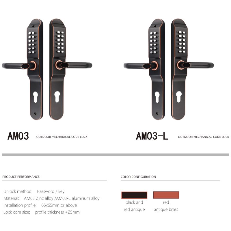 New Keyless Waterproof Antifreeze Door Lock Zinc Material Mechanical Password Locked for Outdoor Courtyard Durable and Secure